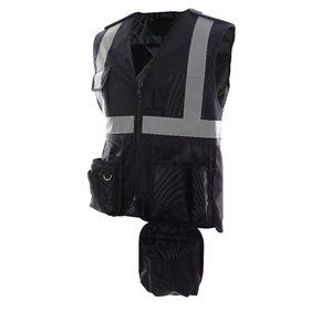 HI VIS CLASS 2 MULTI POCKET TOOL VEST *FITS OVER HARNESS - BLACK